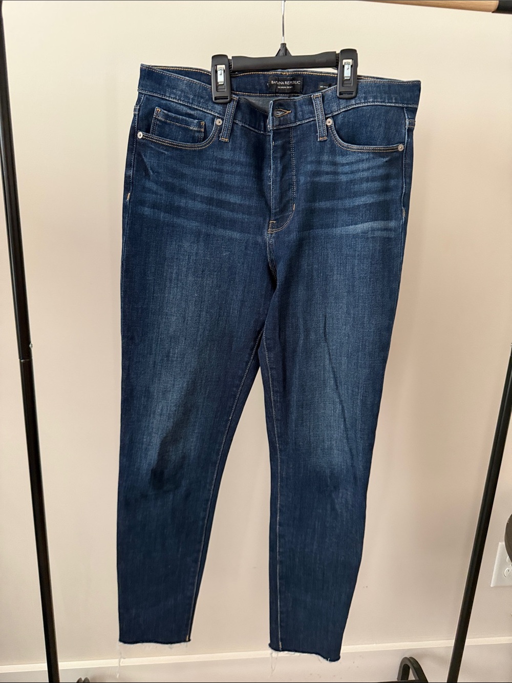 Banana Republic Dark Blue Women's Skinny Jeans Raw Hem